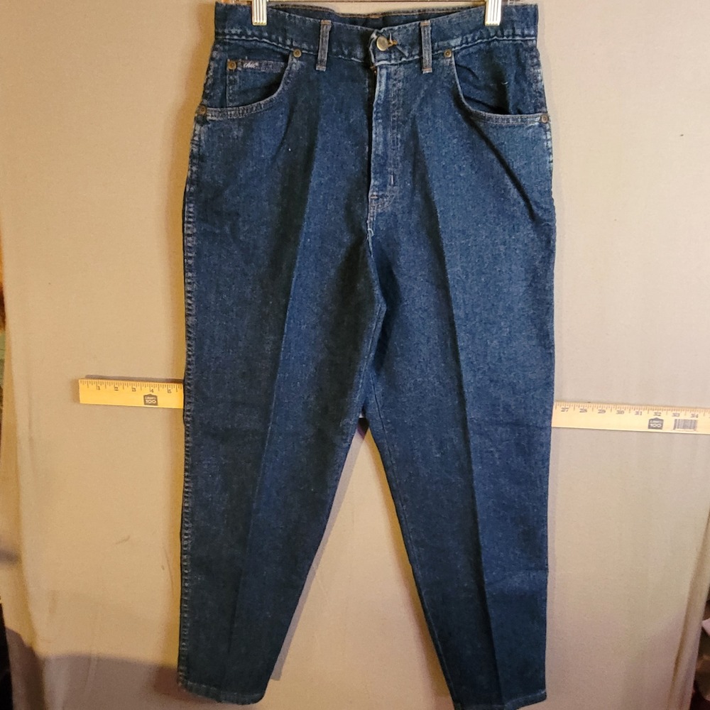 Vintage Chic High Waisted Mom Jeans Dark Wash Denim Tapered Leg USA NWT Size 16P